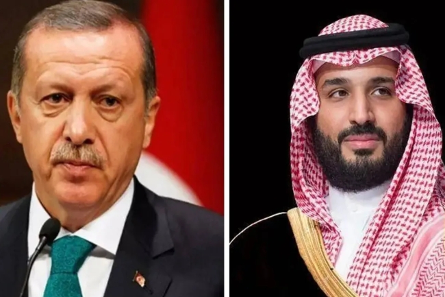 ولي العهد السعودي يبحث مع الرئيس التركي العلاقات الثنائية والتطورات الإقليمية والدولية
